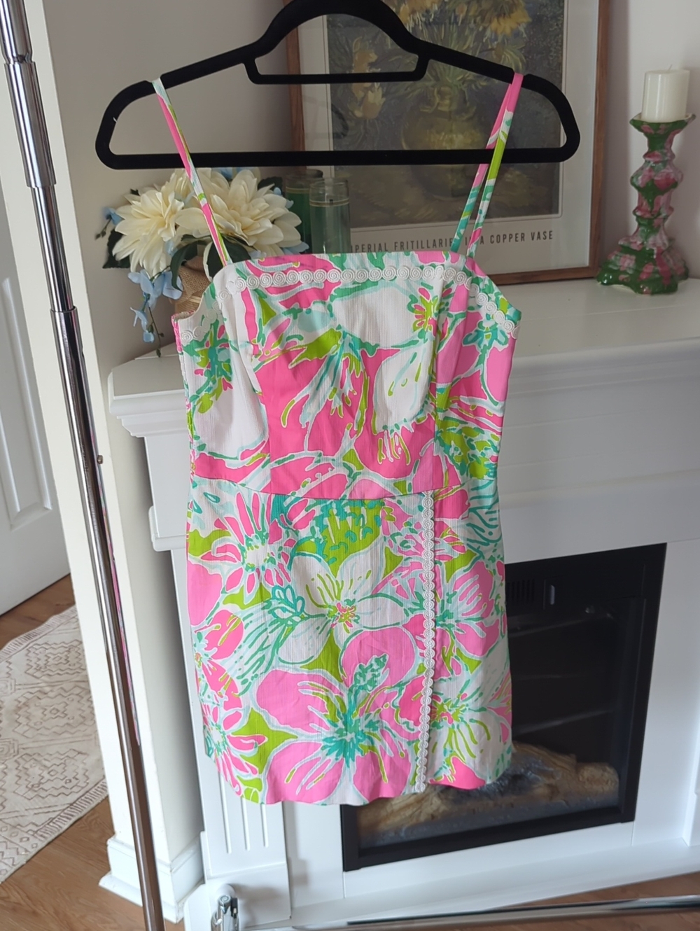 Lilly Pulitzer Pink White & Green Floral Mini Dress